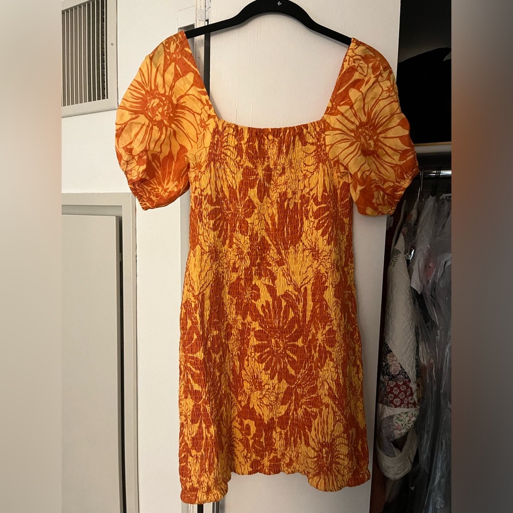 Faithful the brand tropical print scrunch dress
